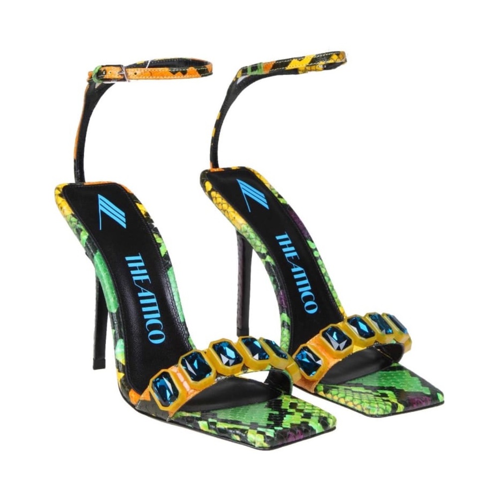 The Attico Logo Printed Open Toe Sandals